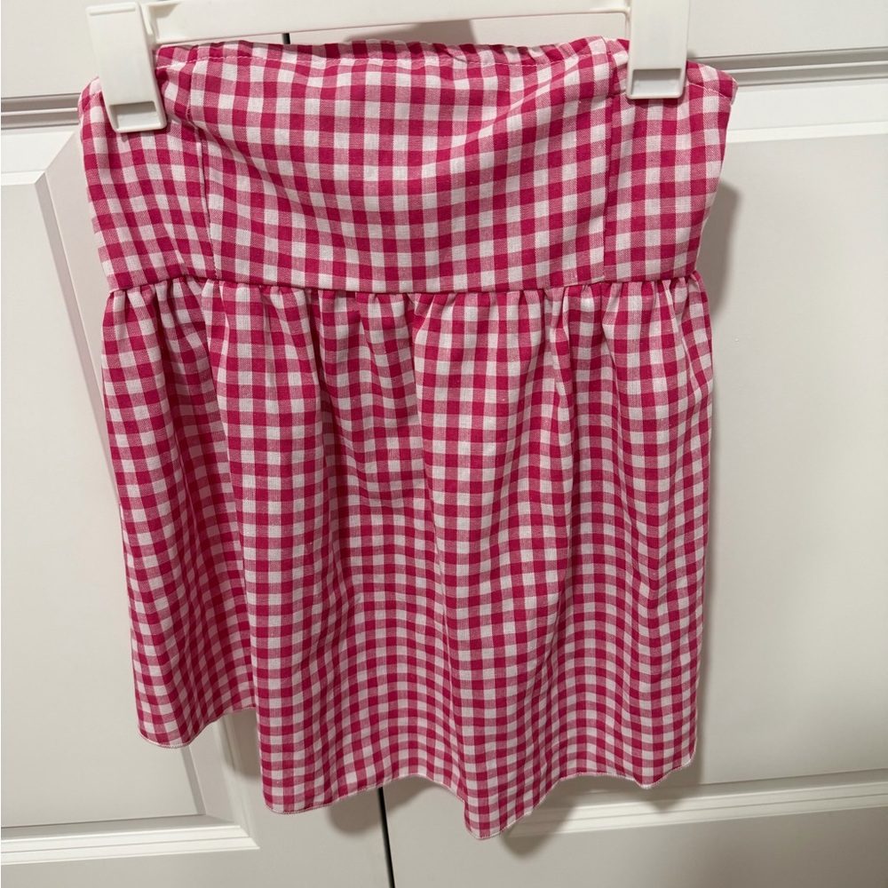 Striped Pink Gingham Women’s Skirt